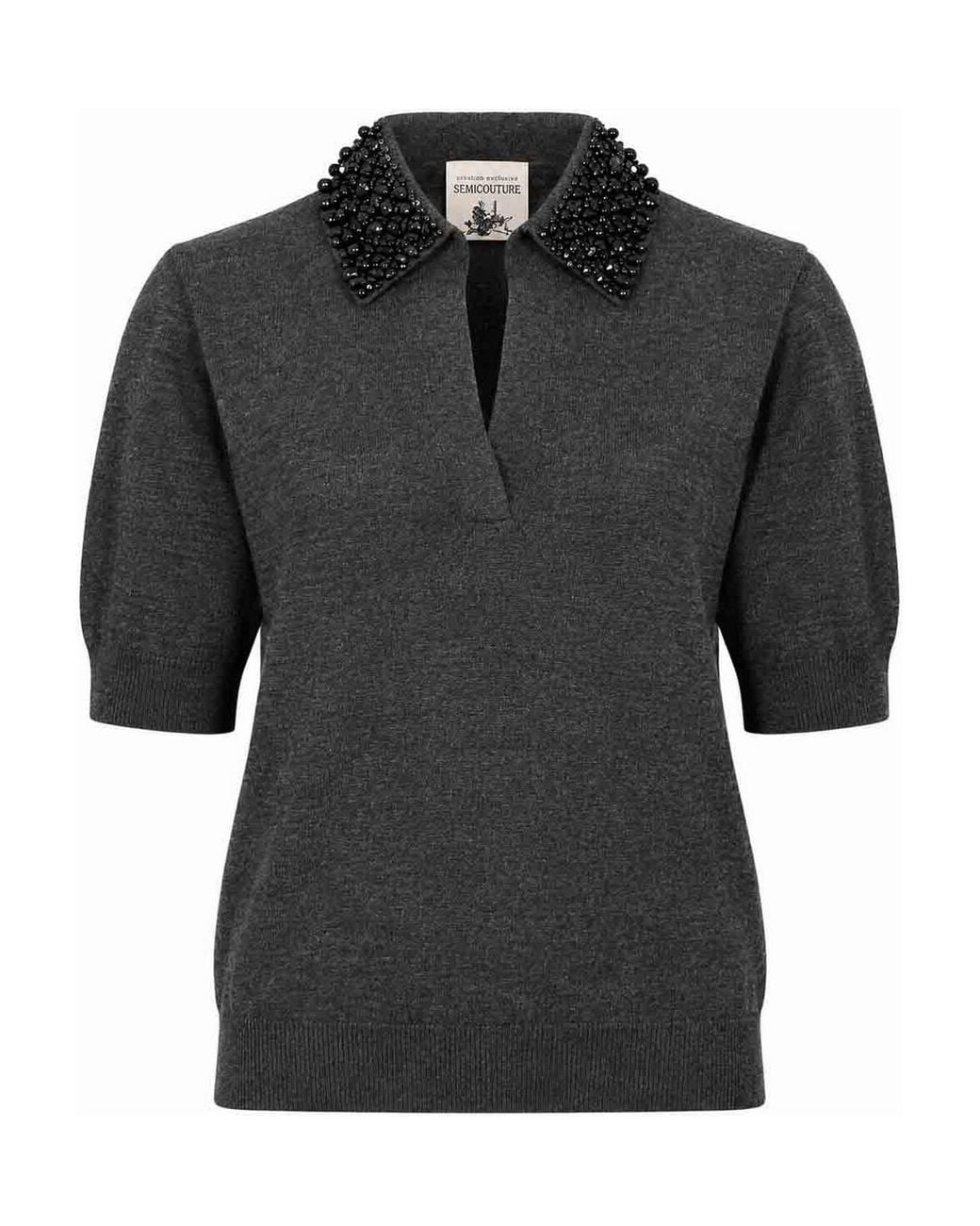 Semicouture Black Margy Polo Shirt
