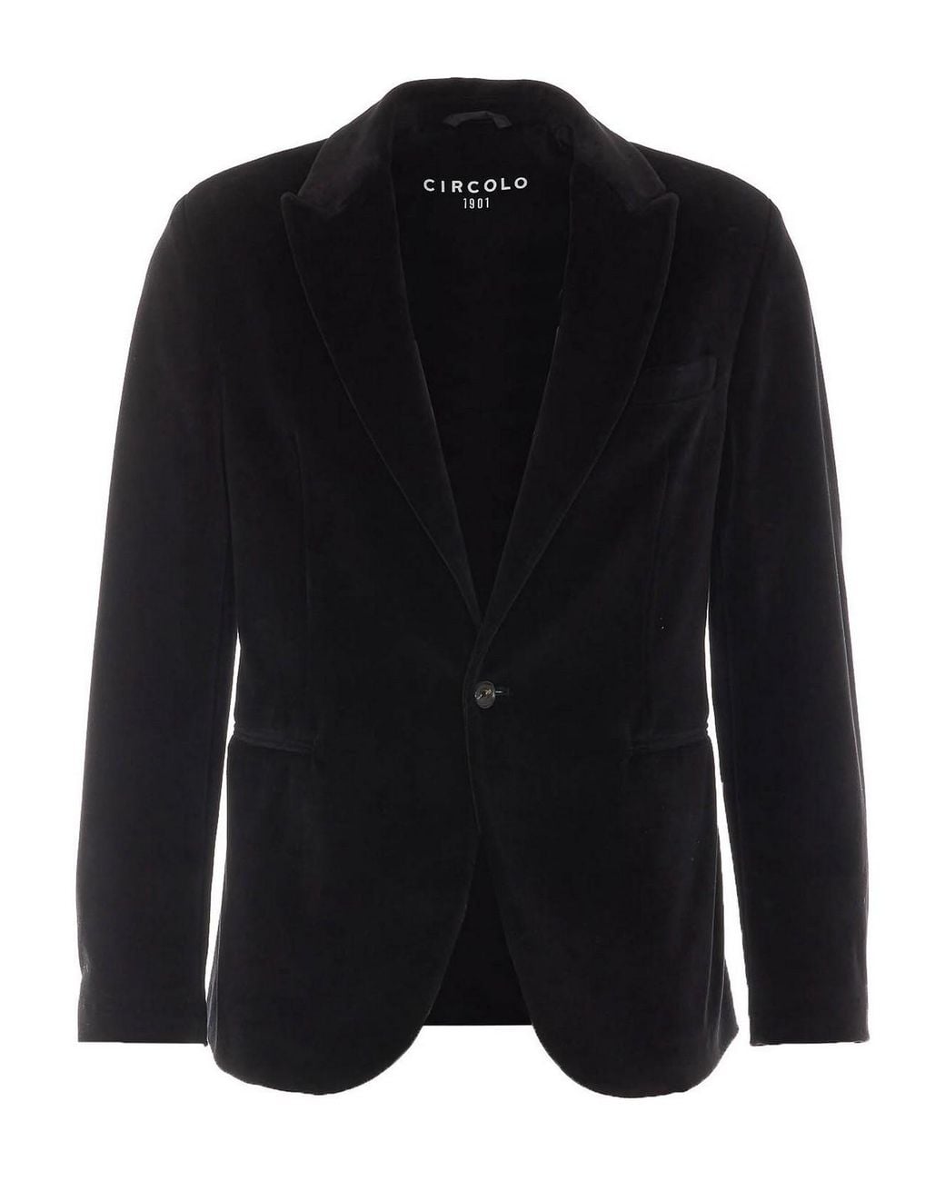 Circolo 1901 Black Velvet Single Breasted Button Jacket for men