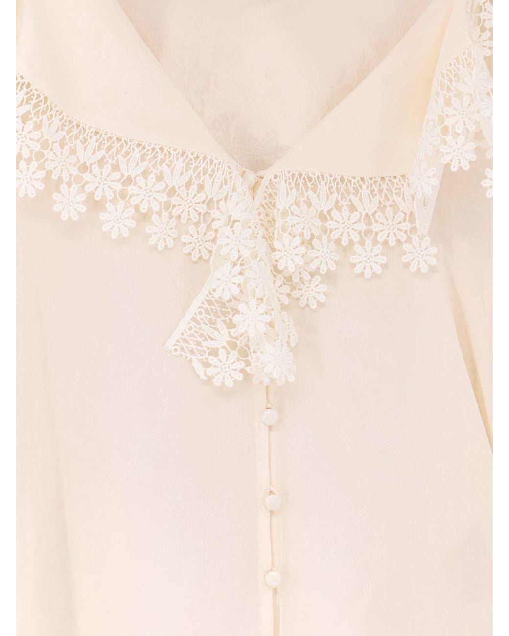 Chloé Natural Maxi-collar White Blouse
