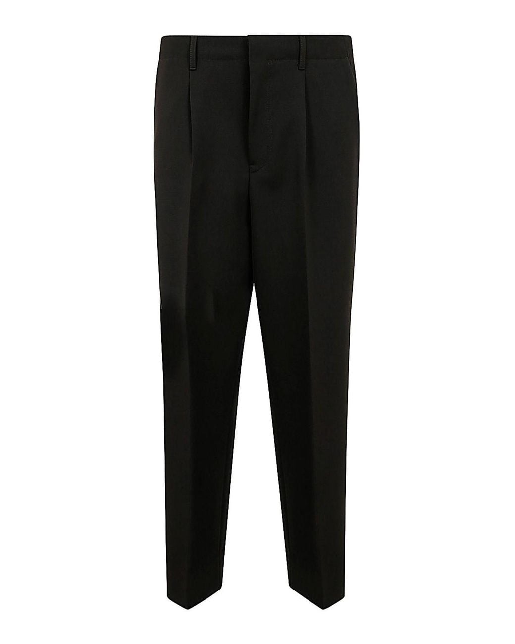 Zegna Black Pleat Detailed Tapered Pants for men
