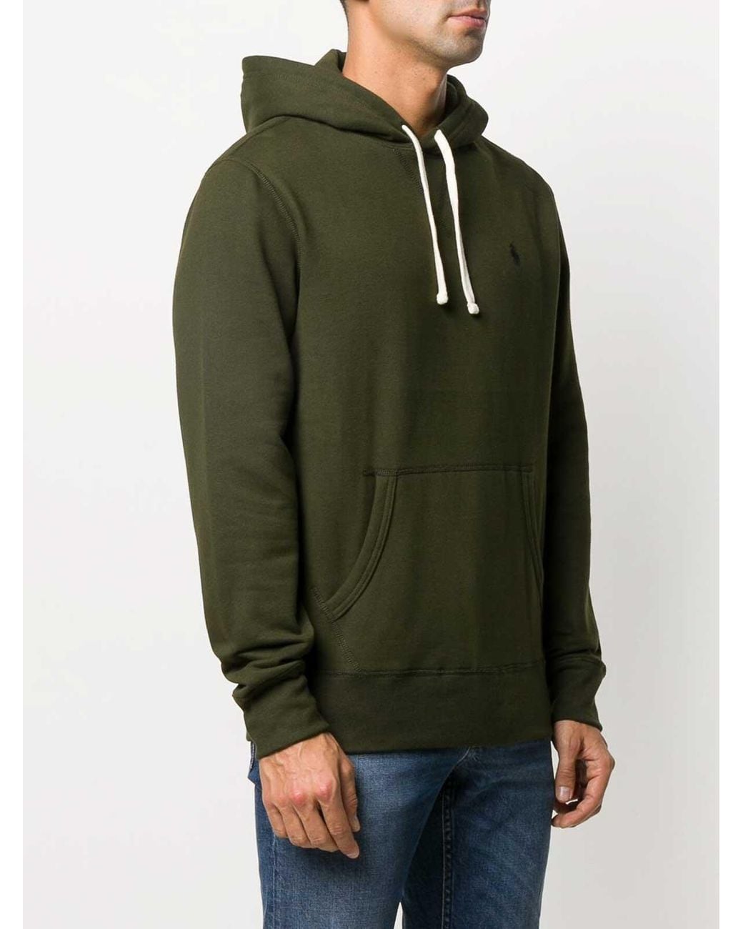 Polo Ralph Lauren Green Dark Hoodie With Kangaroo Pocket for men