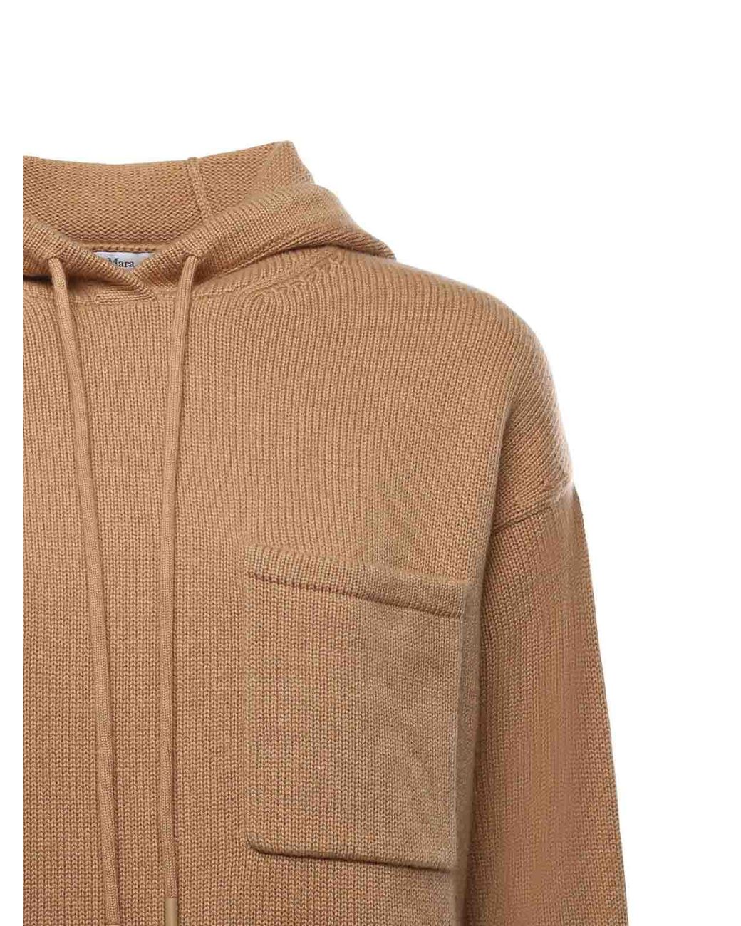 Max Mara Brown Wool And Cashmere Hoodie