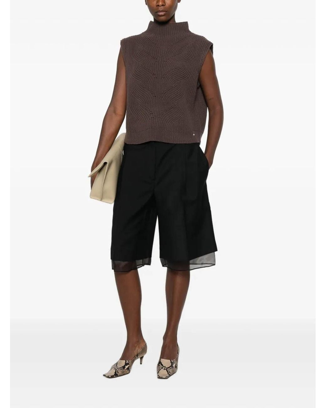 Herno Brown Sleeveless Sweater
