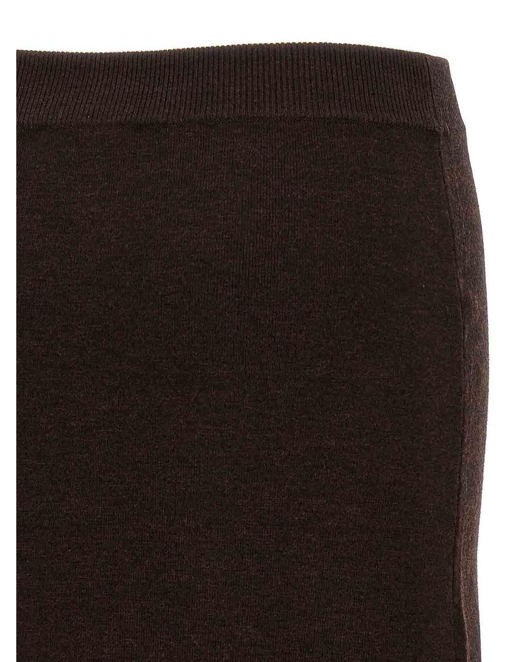 Victoria Beckham Black Midi Skirt Buttons
