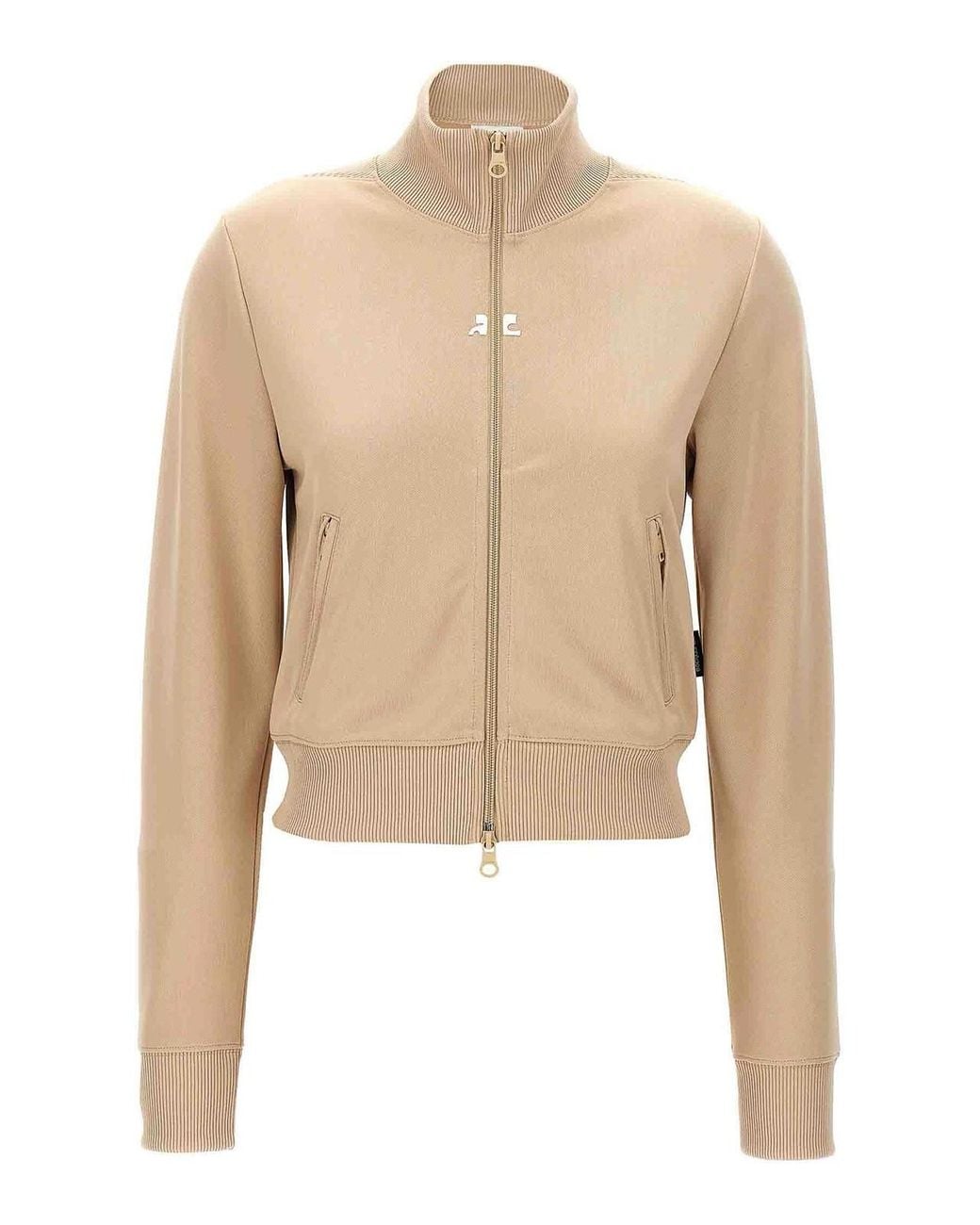 Courreges Natural Interlock Track Sweatshirt