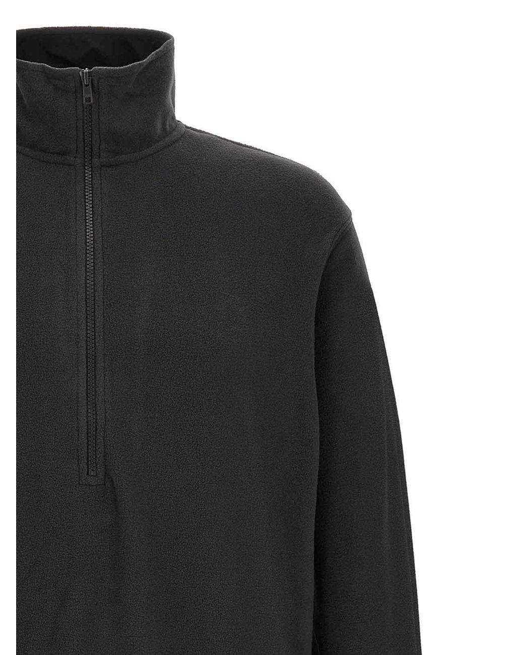 Entire studios Black Shell Fleece Pullover Fleece Sweatshirt for men