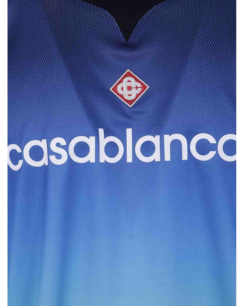 Casablanca Blue Short Sleeve Football Top for men