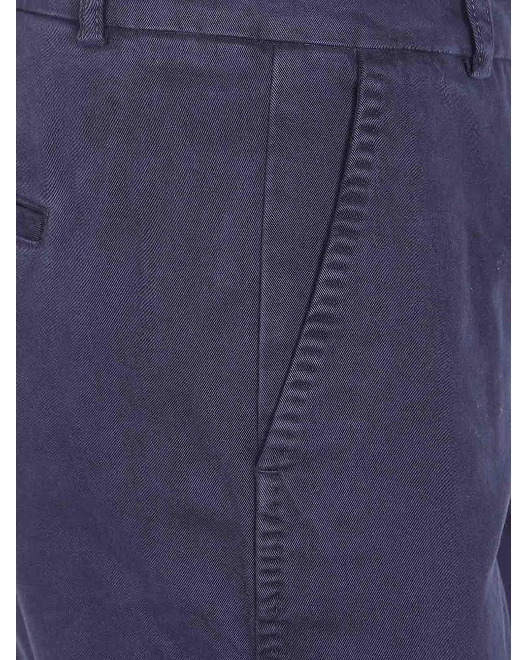 Peserico Blue Strech Gabardine Trousers