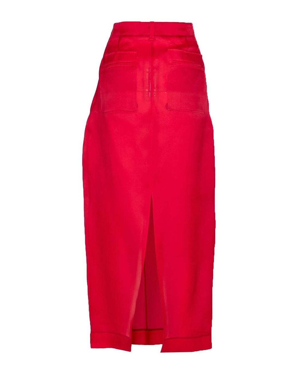 Khaite Red Lucian Skirt