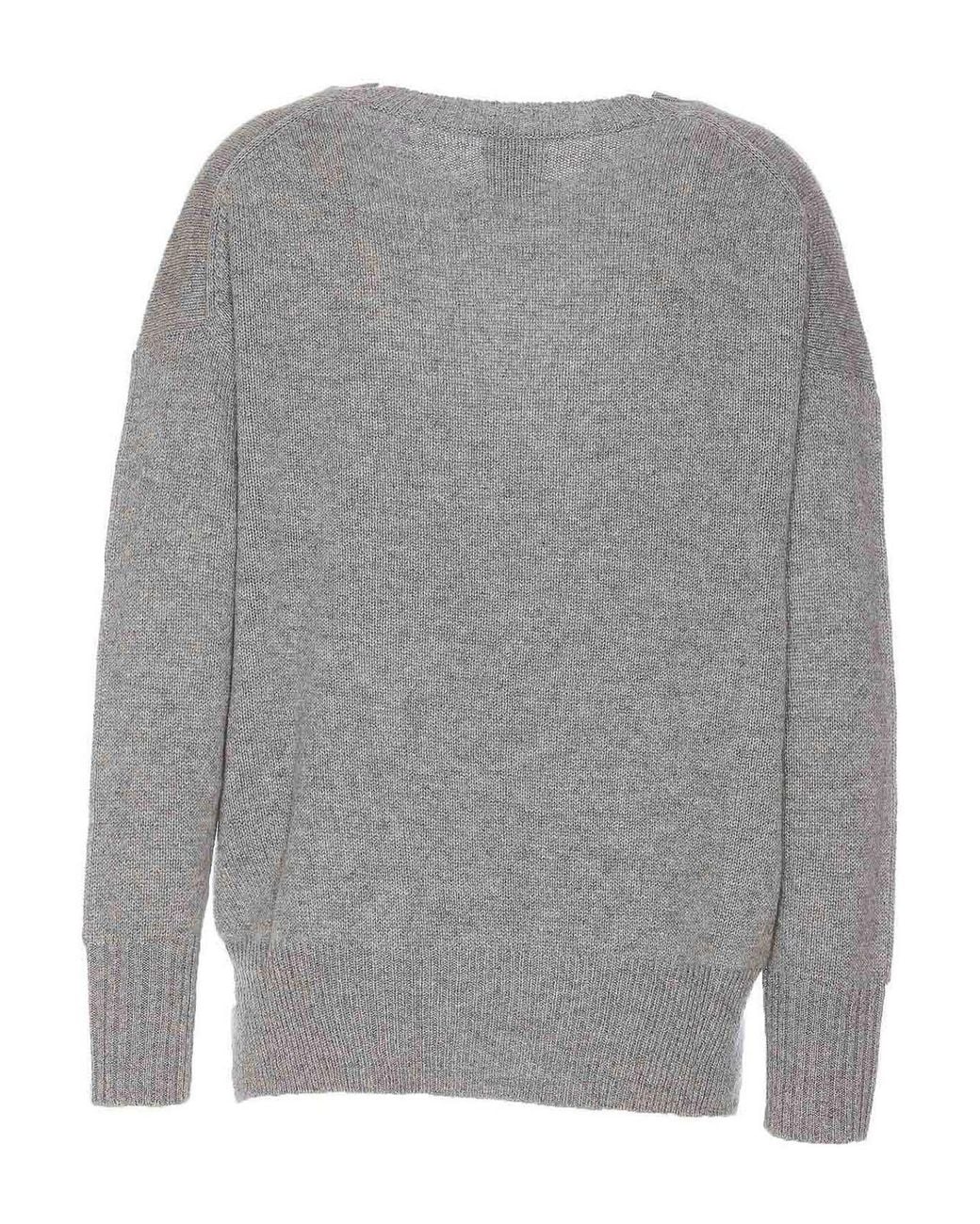 Suéter Cuello Redondo Allude de color Gray
