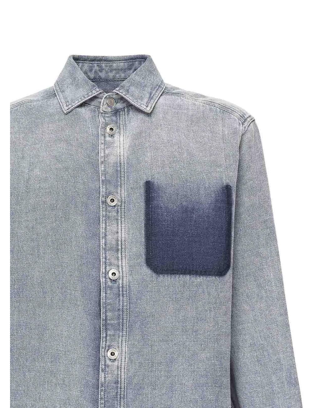Loewe Gray Cotton And Linen Shirt for men