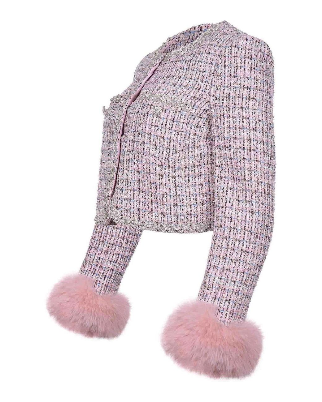 Self-Portrait Multicolor Jacket Made Of A Wool Blend