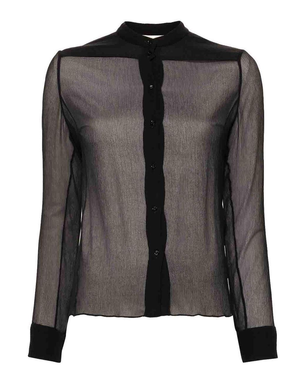 Chloé Black Silk Crepon Shirt