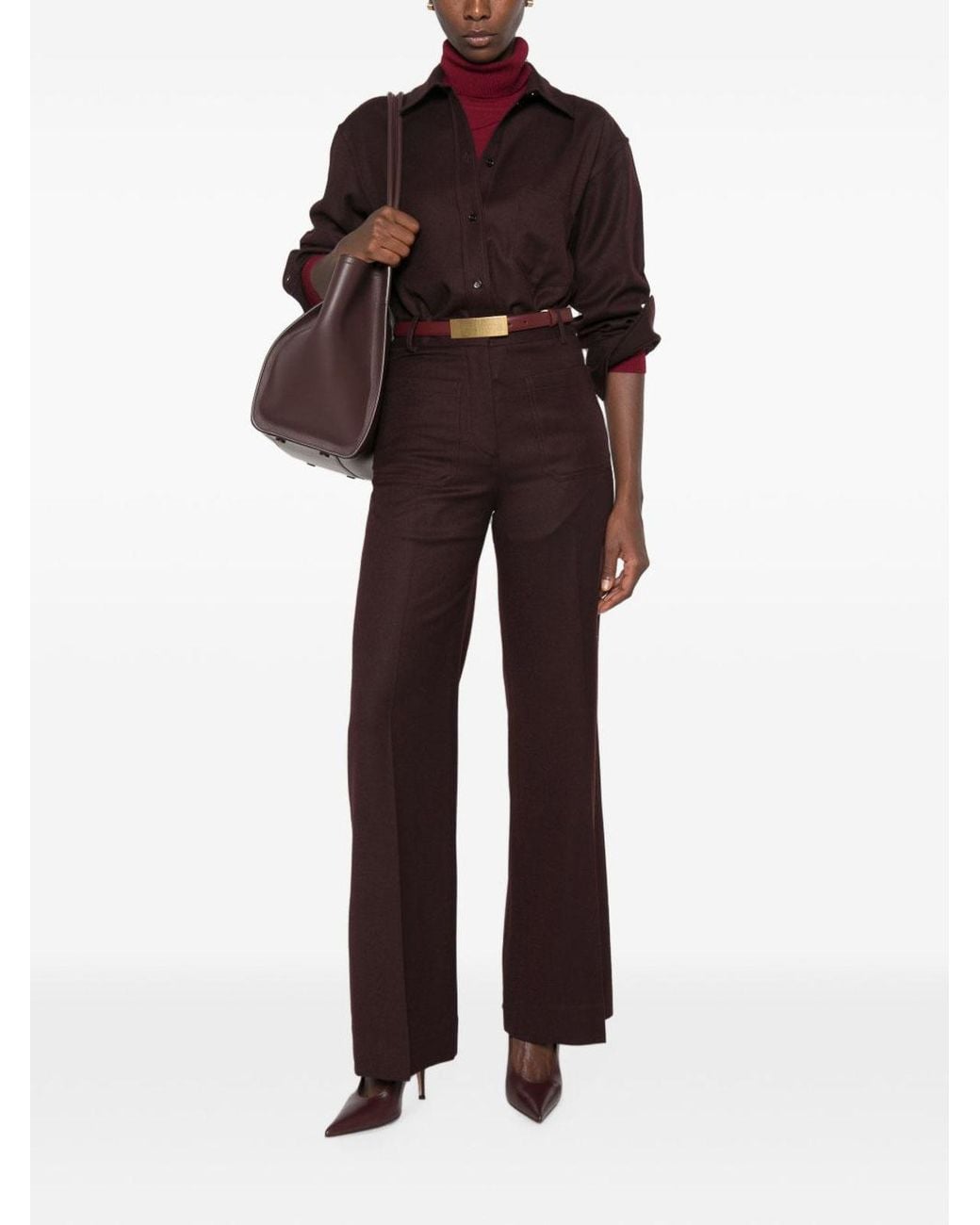 Victoria Beckham Purple Technical Trousers