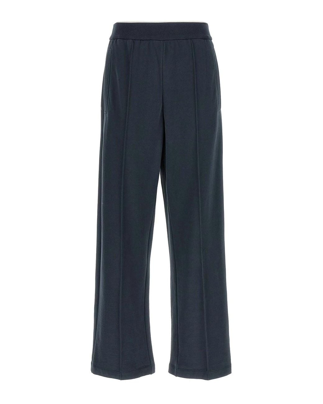 Brunello Cucinelli Blue Front-Stitched Jogger Trousers