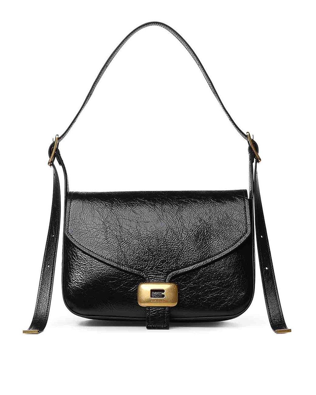 Balenciaga Black Medium Clicca Leather Shoulder Bag