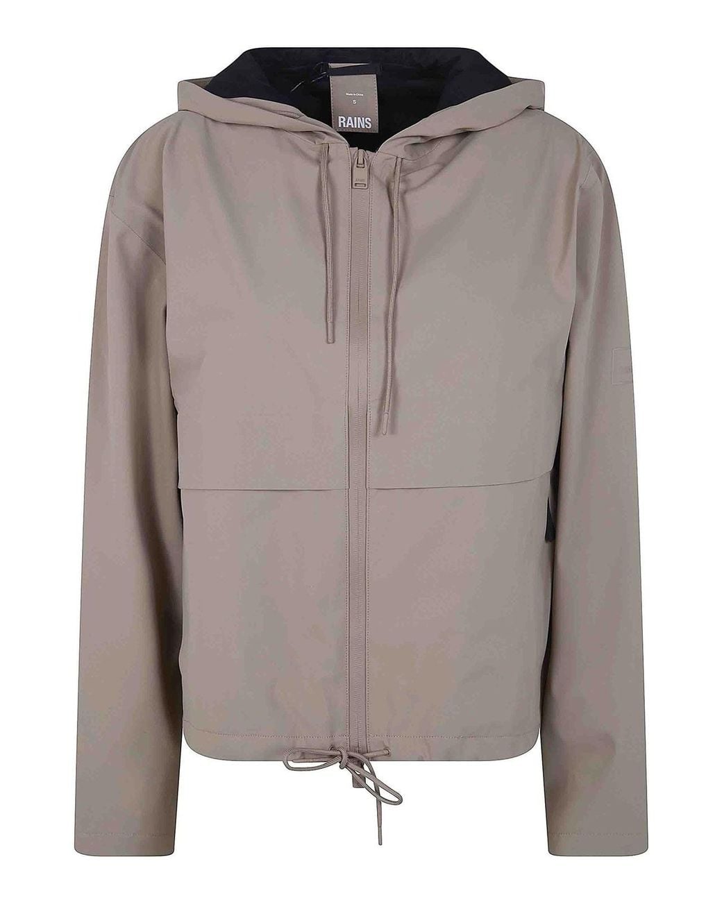 Rains Brown Suva Hardshell Short String Jacket