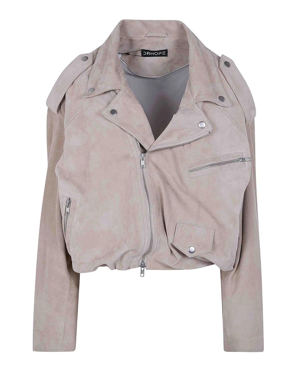 DR. HOPE Gray Suede Bikers Jacket
