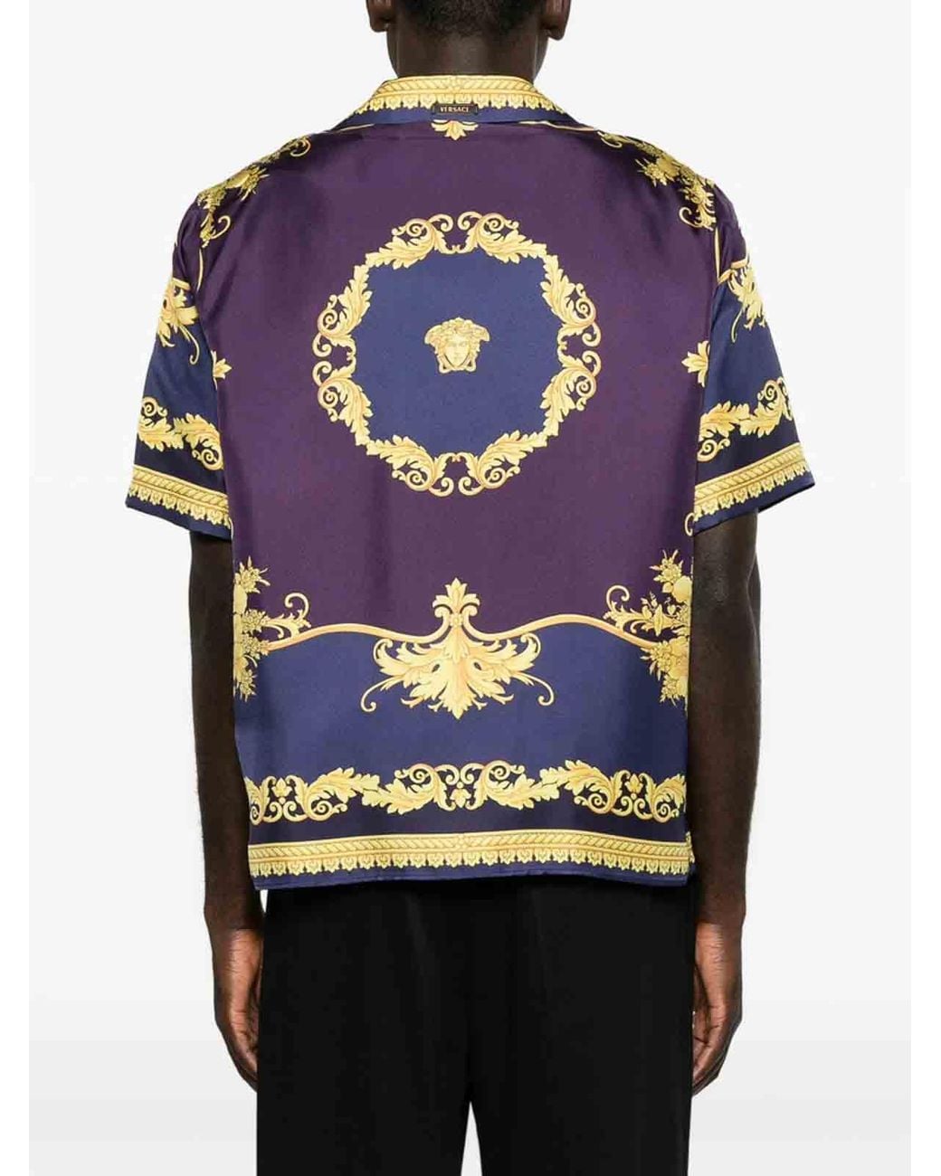Versace Blue Leather Outerwear for men