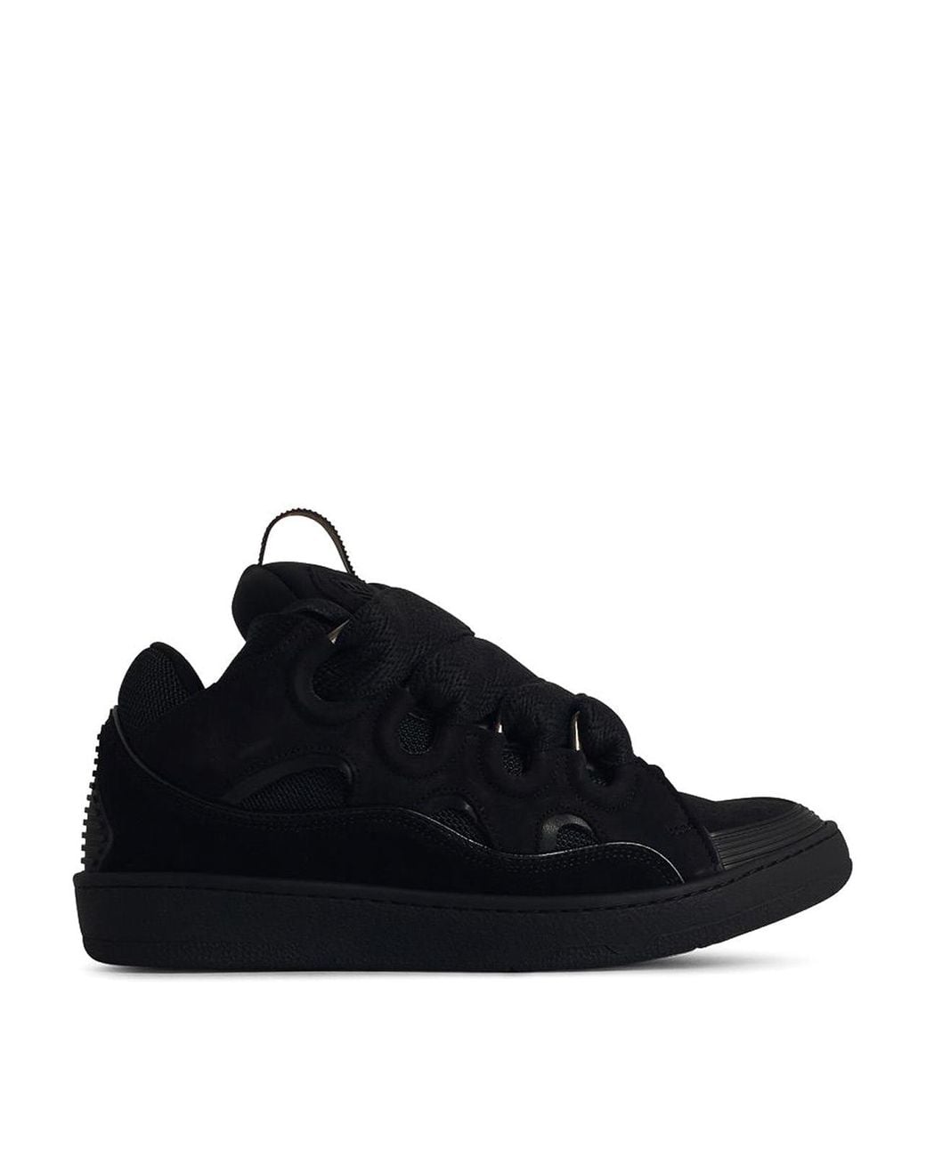 Lanvin Black Leather Low-Top Sneakers for men