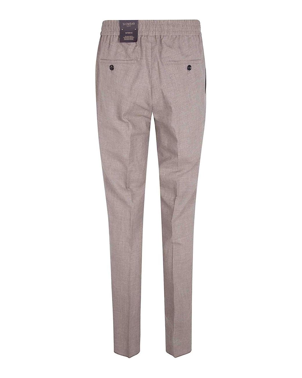Incotex Gray Elastic Coulisse Waist Chino Trousers for men