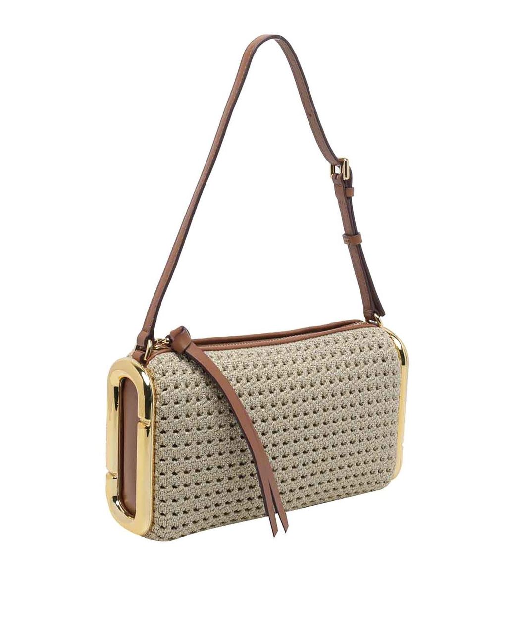 Marc Jacobs Metallic Champagne Crochet Scene Small Shoulder Bag
