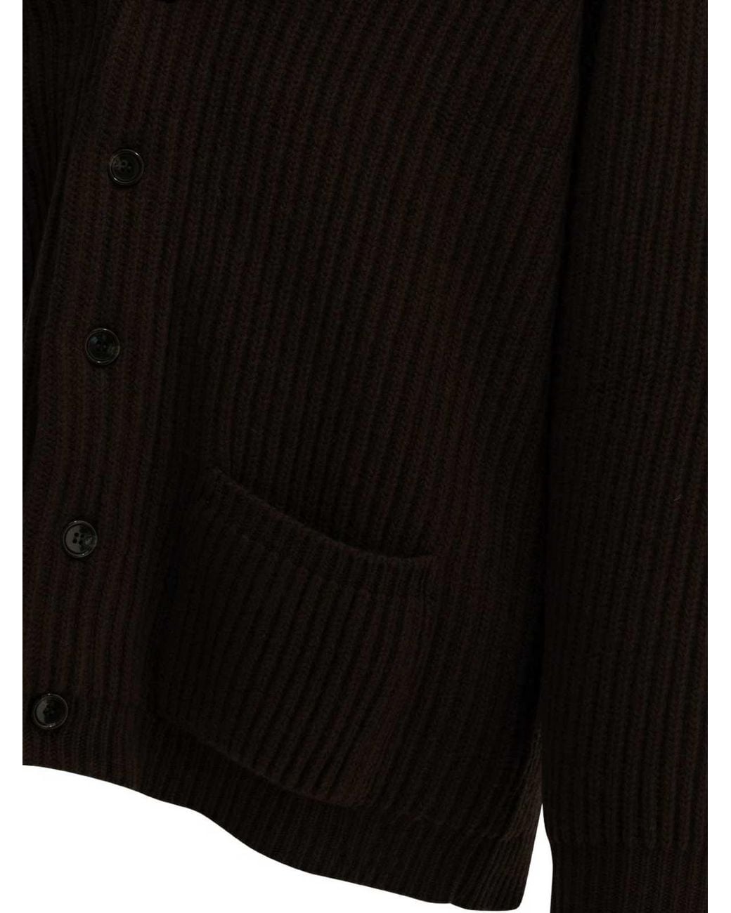 Filson Black Knit V-Neck Cardigan With Pockets for men