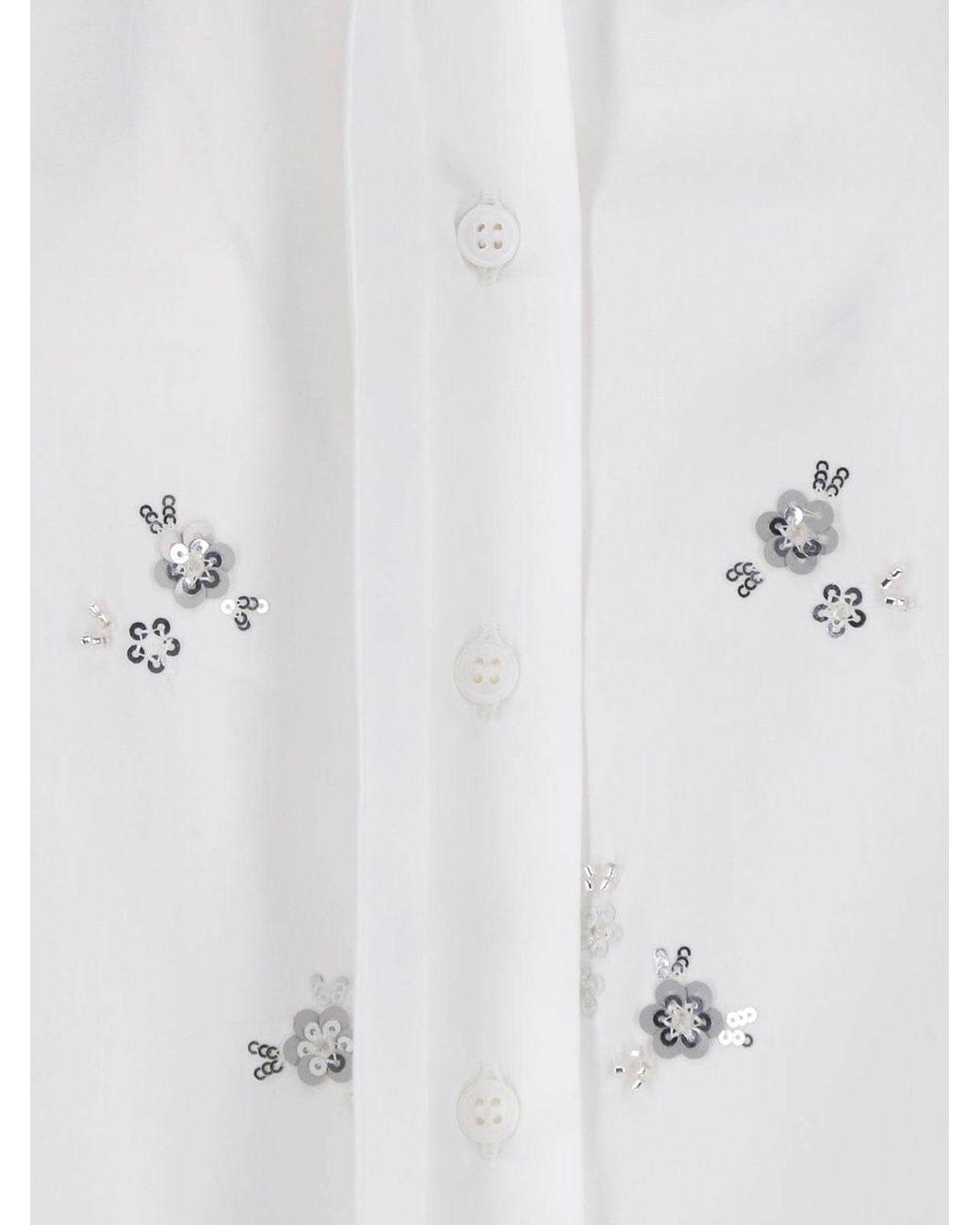 Ermanno Scervino White Sequin Application Shirt