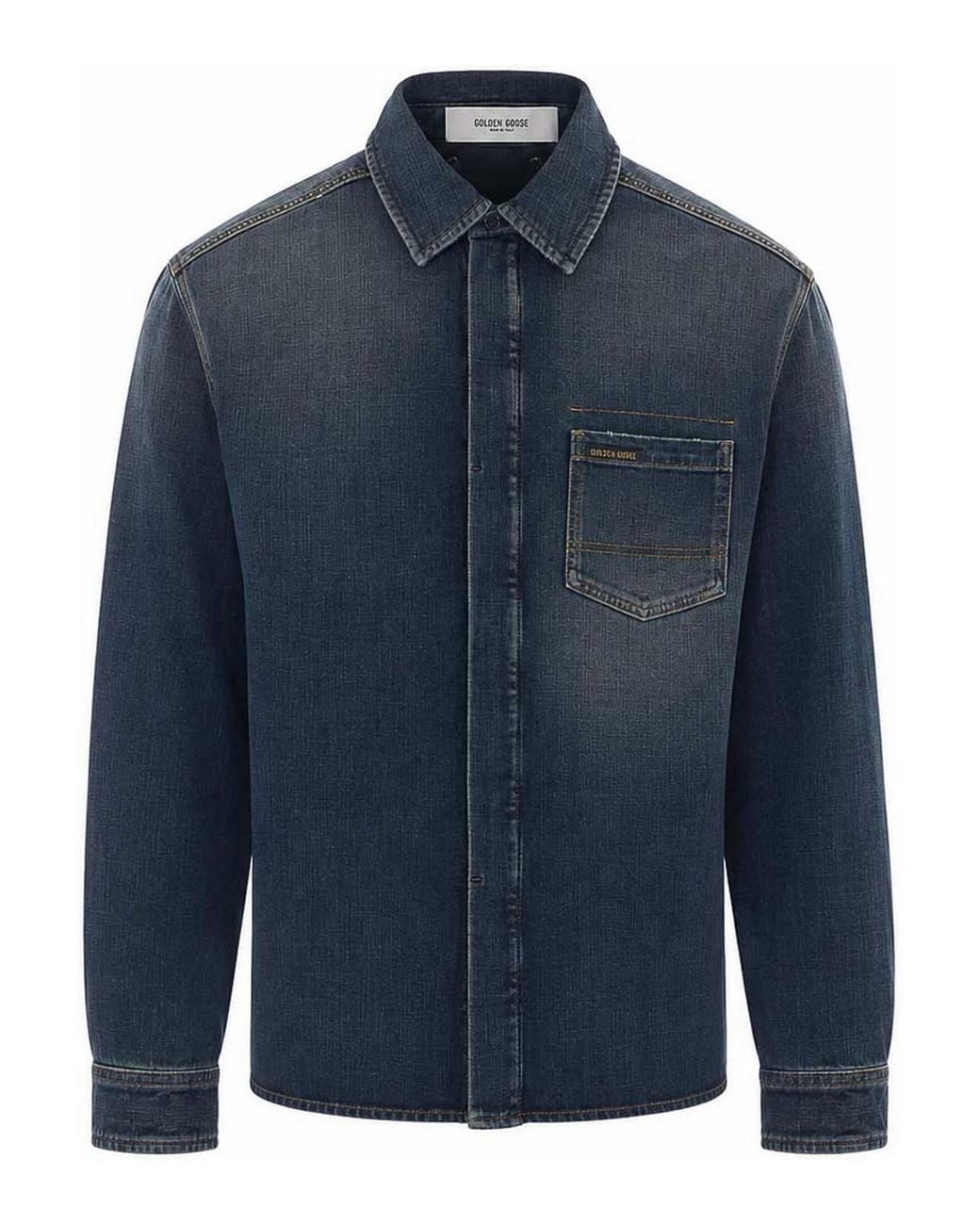 Golden Goose Deluxe Brand Blue Denim Boxy Fit Shirt for men