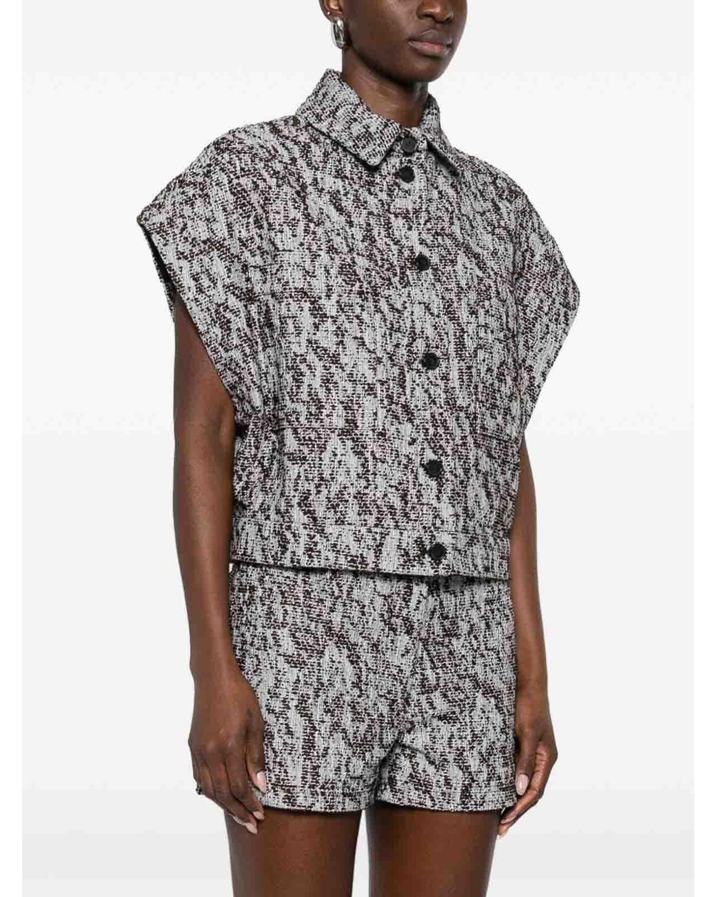 IRO Gray Estel Cotton Blend Shirt