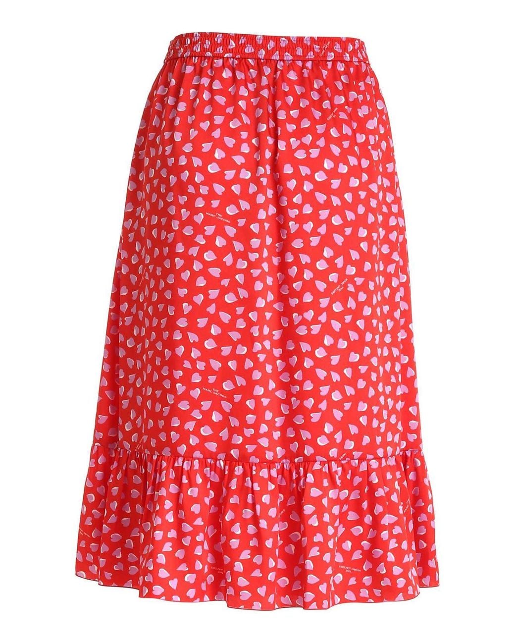 Marc Jacobs Red Hearts Print Skirt