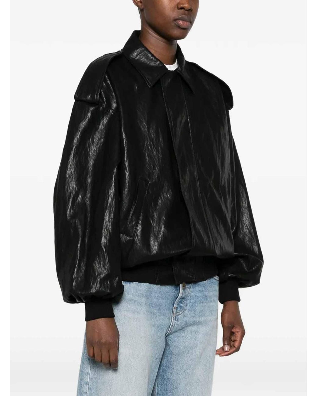 NINA 14.7 Black Faux-Leather Jacket