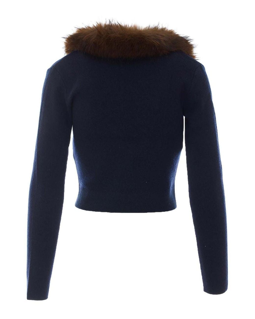 Self-Portrait Blue Faux Fur Cardigan