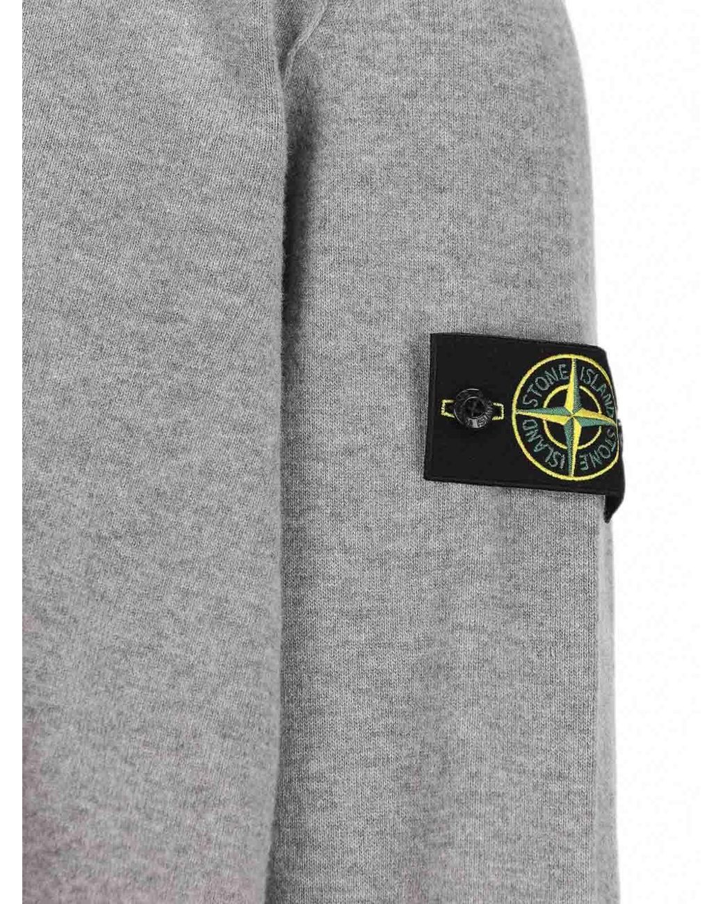 Stone Island Gray Wool Polo for men
