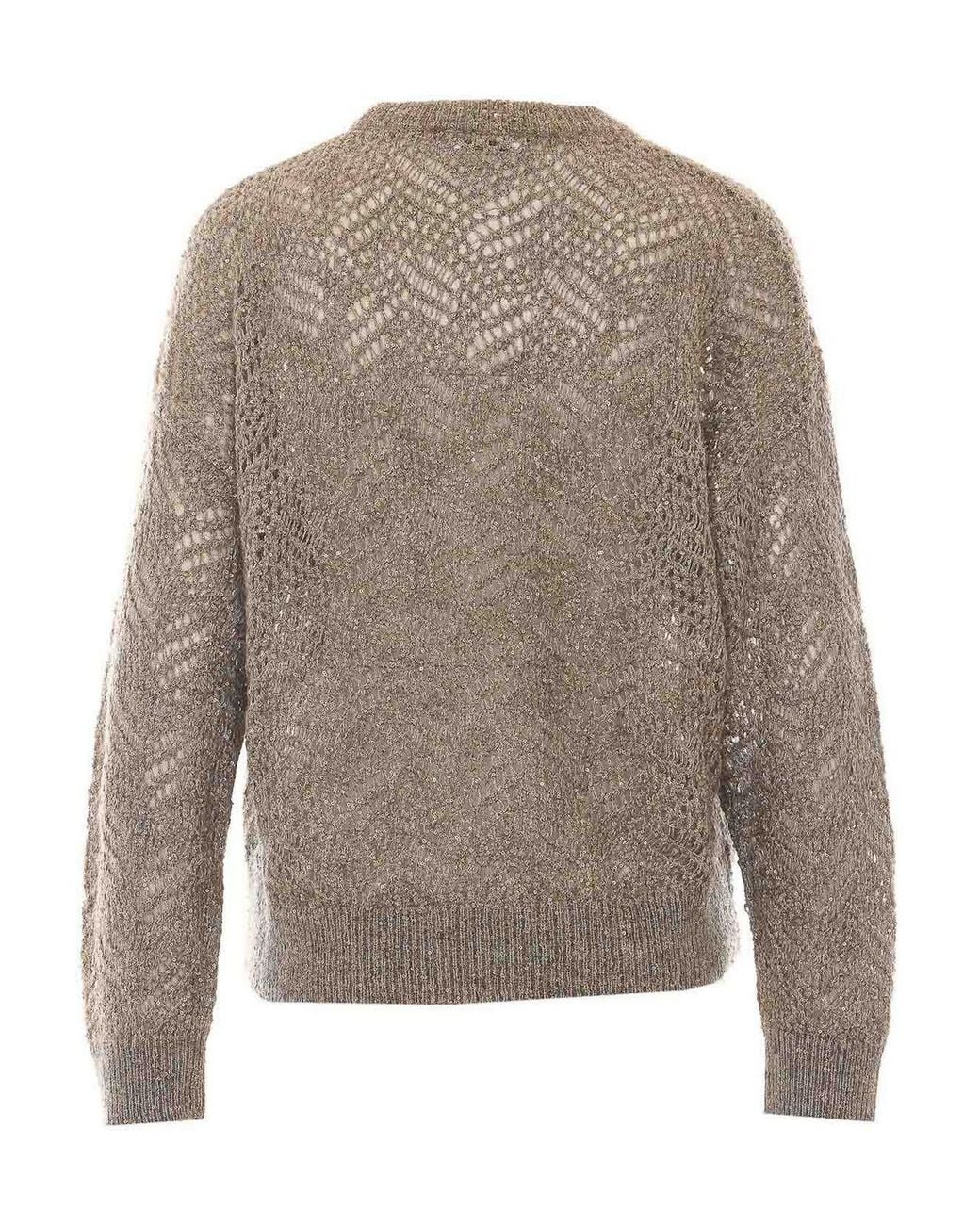 Brunello Cucinelli Brown Rundhalspullover