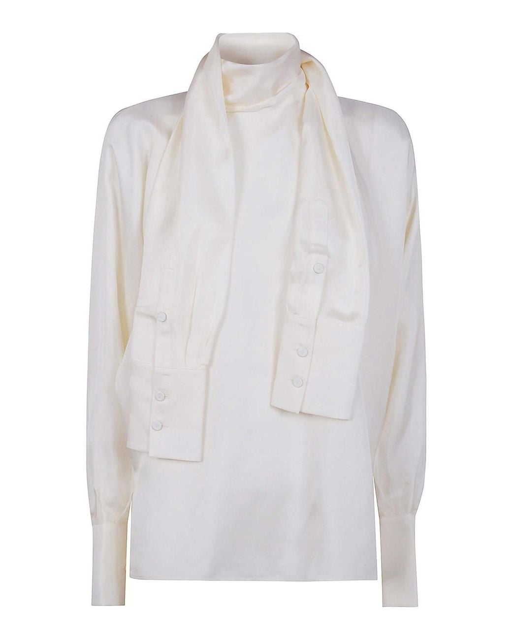 Rohe White Foulard Silk Top