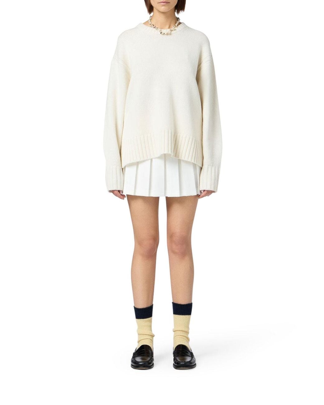 Guest In Residence White Maglione Cozy Crew