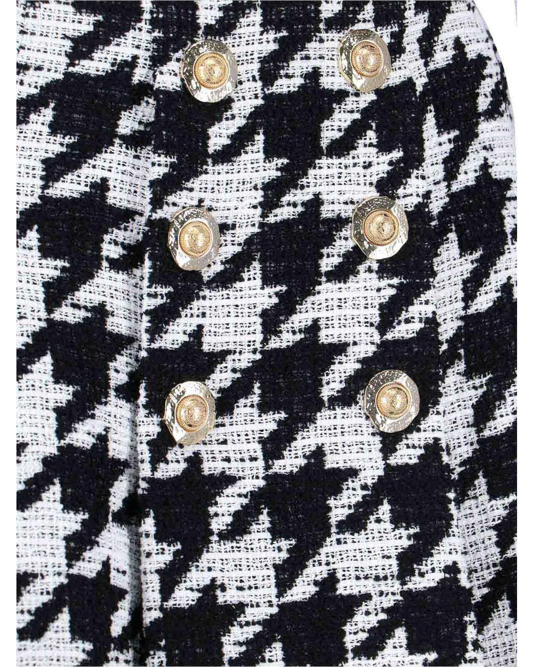 Balmain Black Mini Pied De Poule Skirt