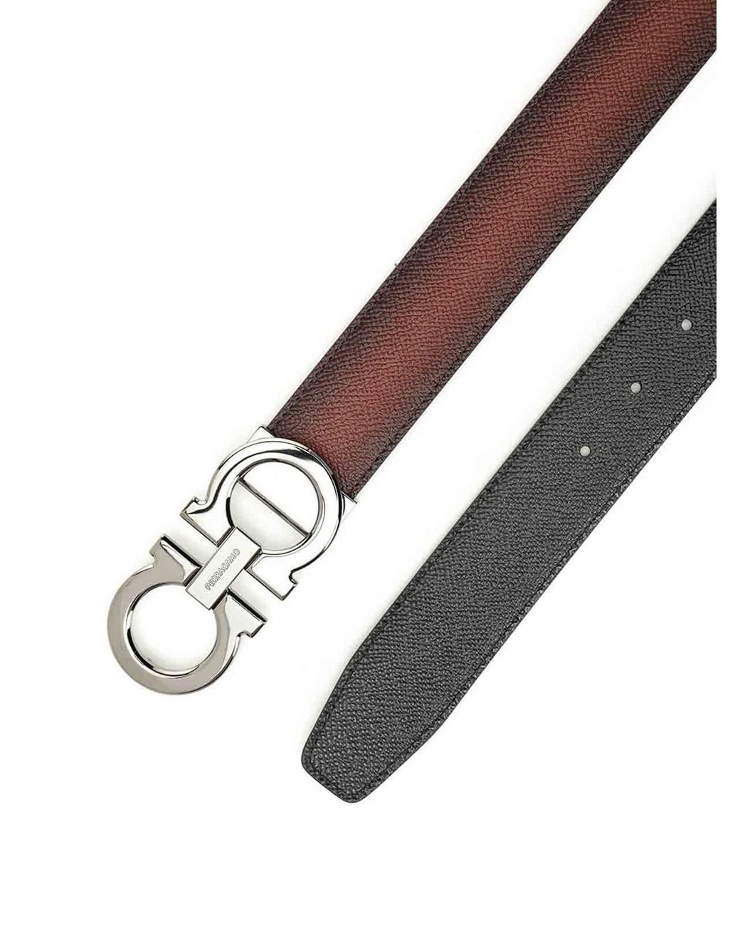 Ferragamo Brown Reversible And Adjustable Belt for men