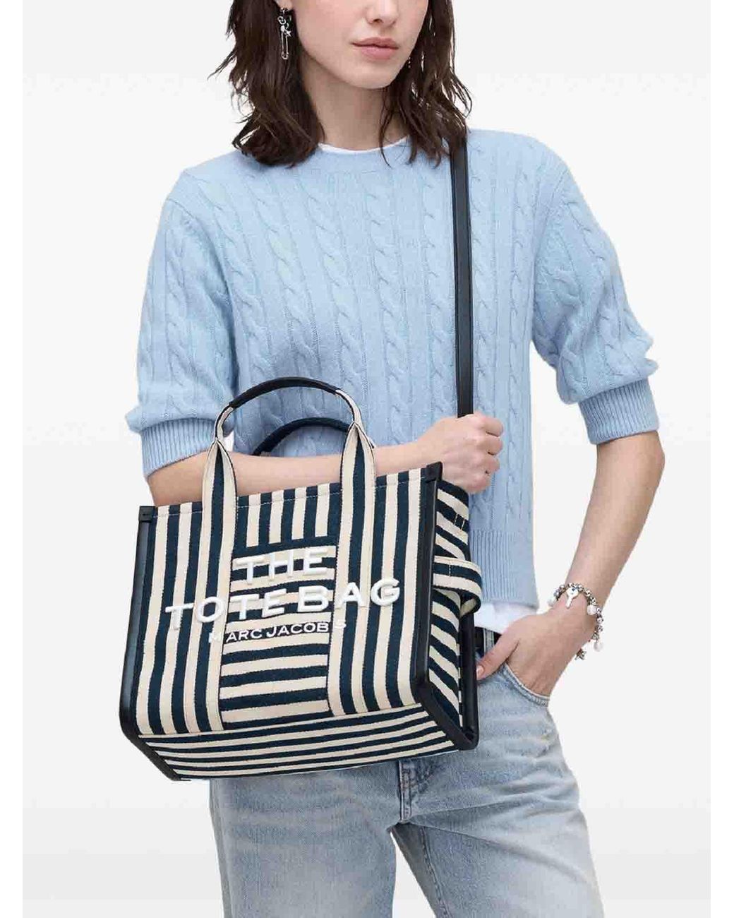 Marc Jacobs Black The Tote Bag With And Stripes