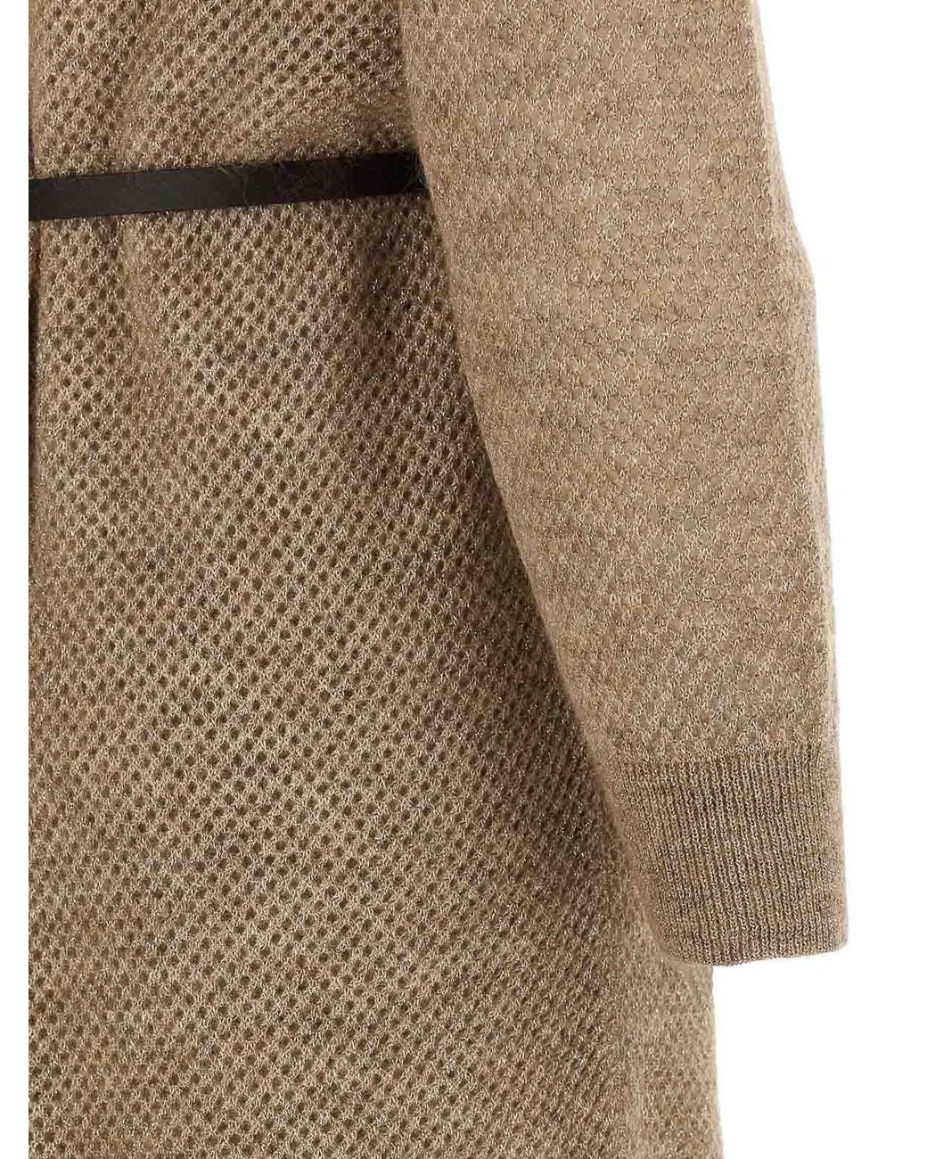 Brunello Cucinelli Natural Sparkling Wool Dress