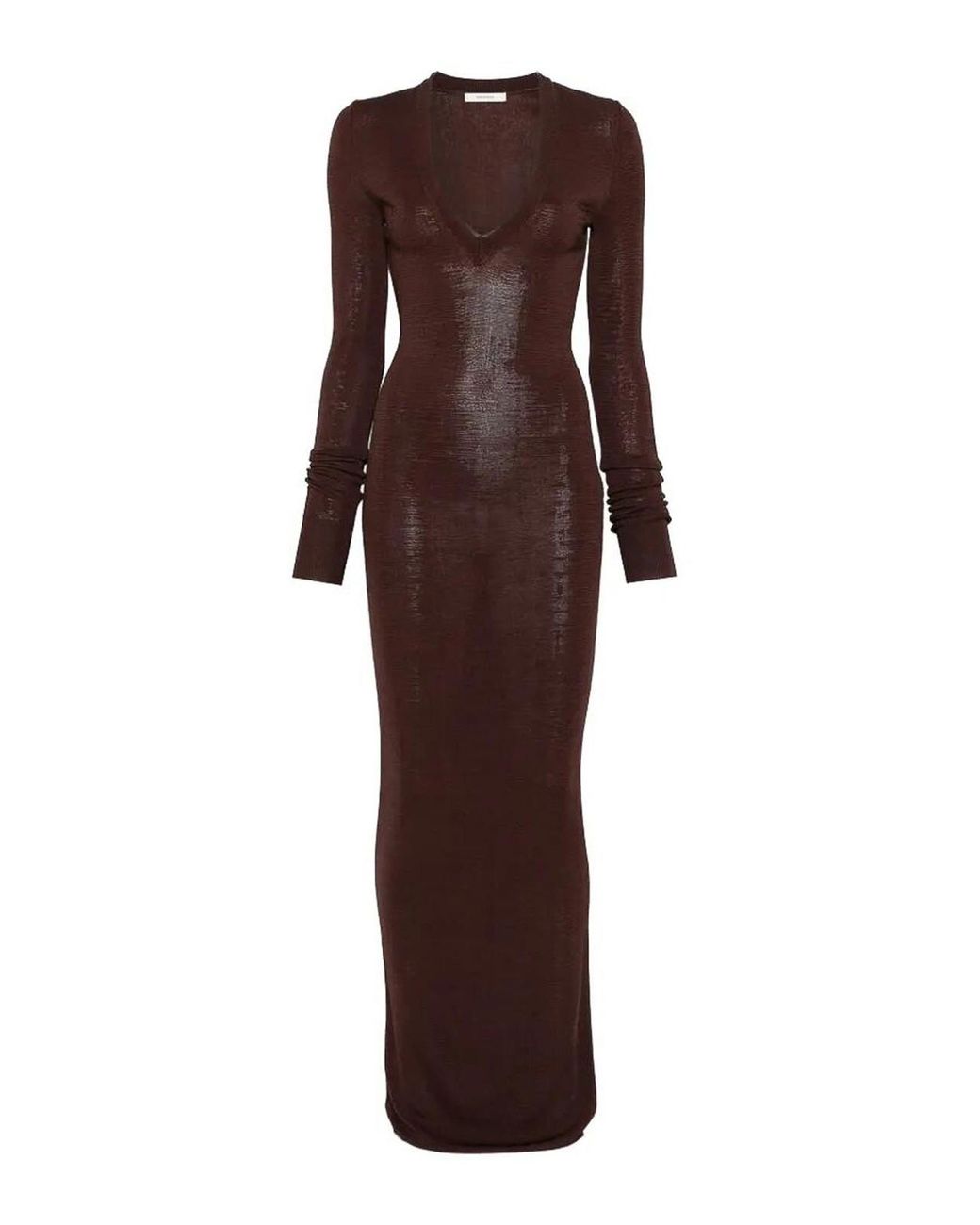 Entire studios Brown Long Sleeve V Neck Midi