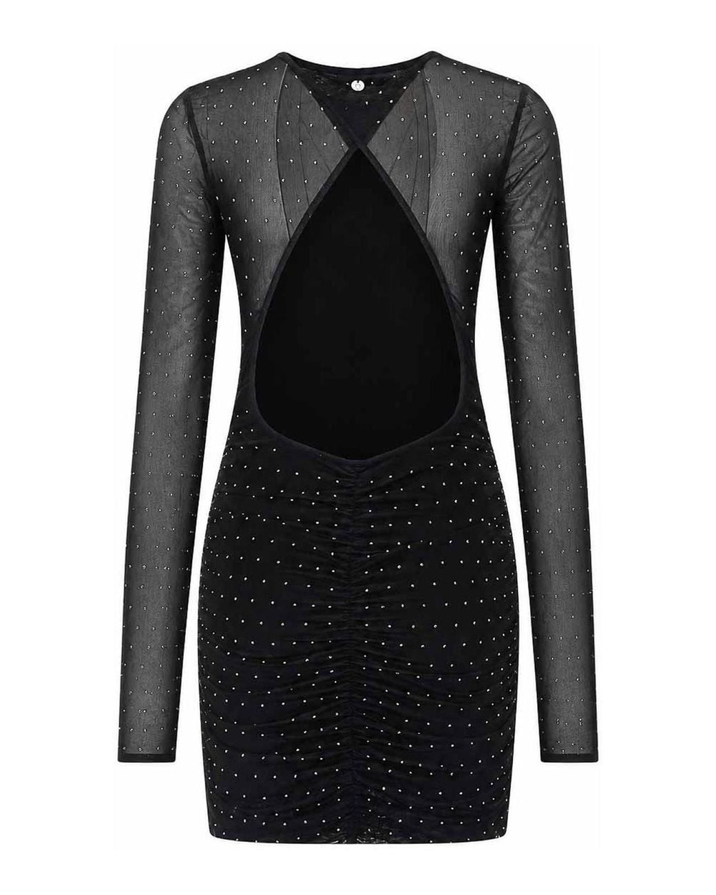 Liu Jo Black Sheer Cut-Out Mini Dress