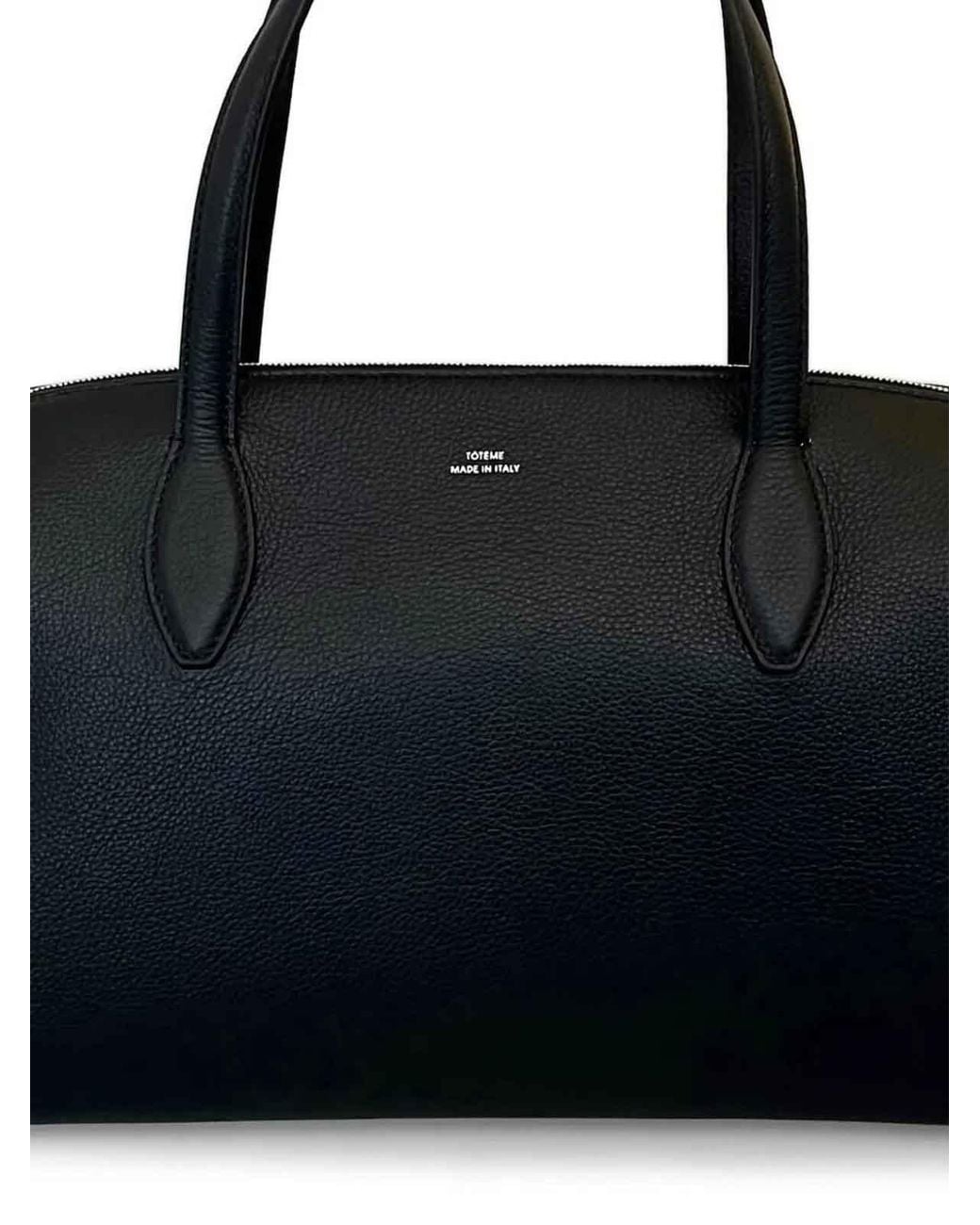 Totême Black M Grained Leather Day Tote Bag