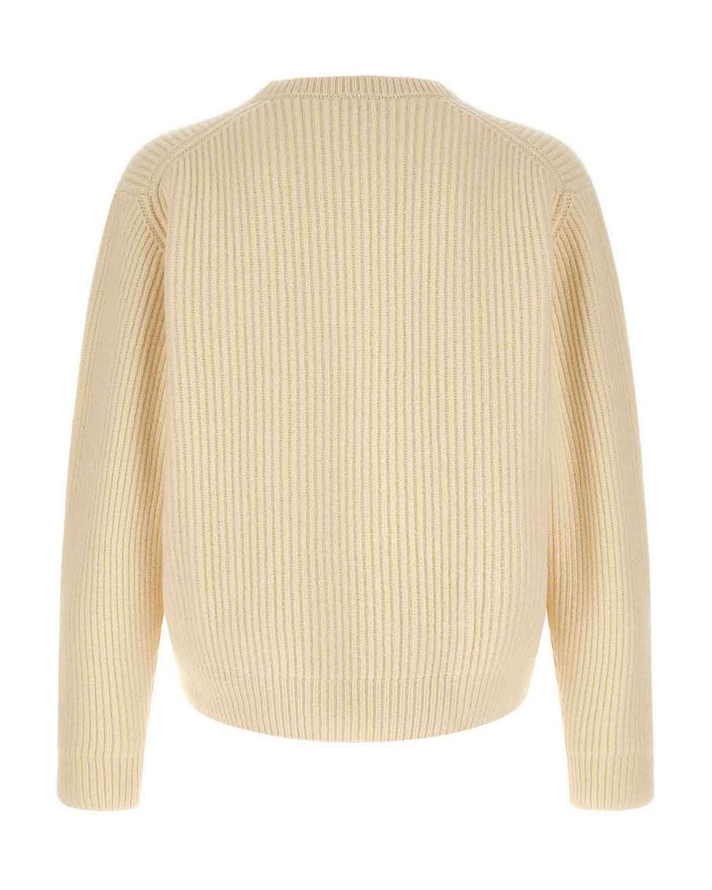 Jil Sander Rundhalspullover in Natural für Herren
