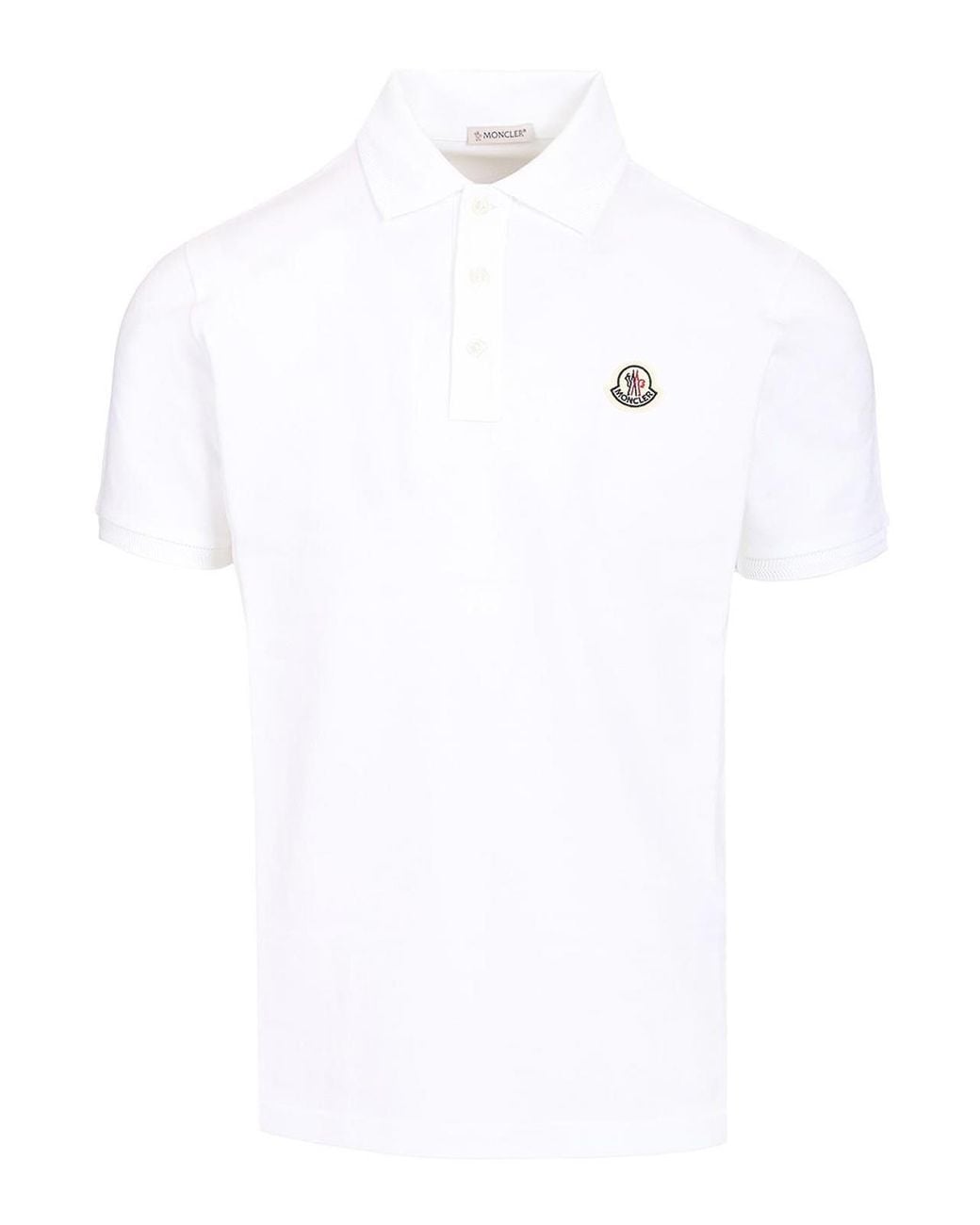 Moncler White Short-Sleeved Polo Shirt for men