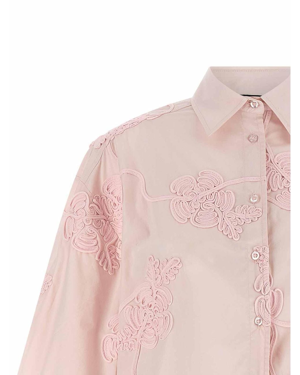 ROTATE BIRGER CHRISTENSEN Pink Floral Embroidery Shirt