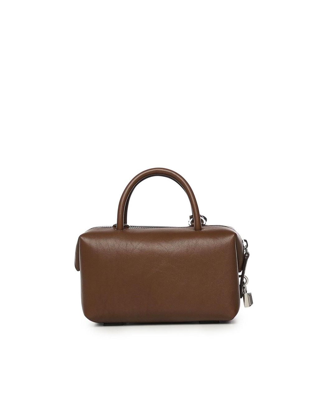 Max Mara Brown Leather Satchel Bag With Logo