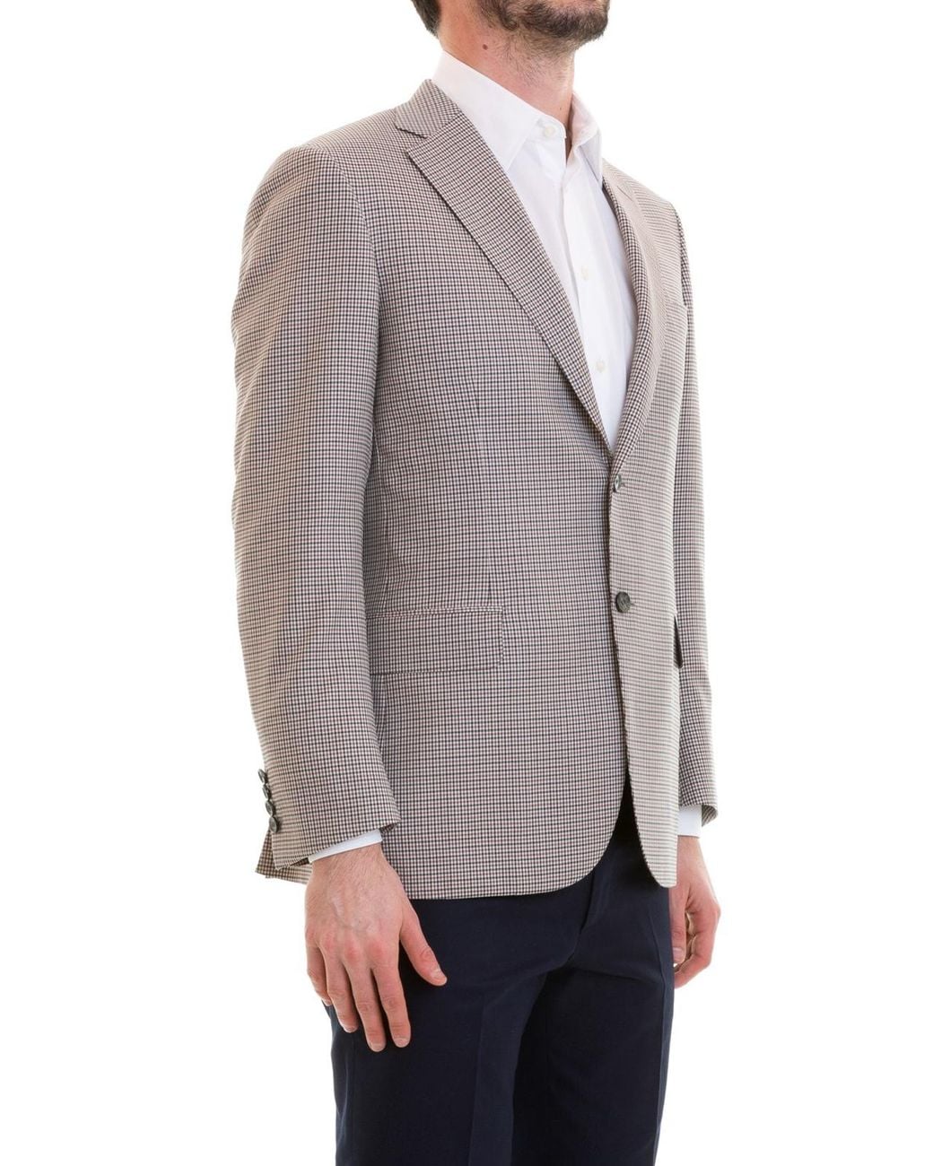Brioni Brown Houndstooth Unstructured Blazer for men