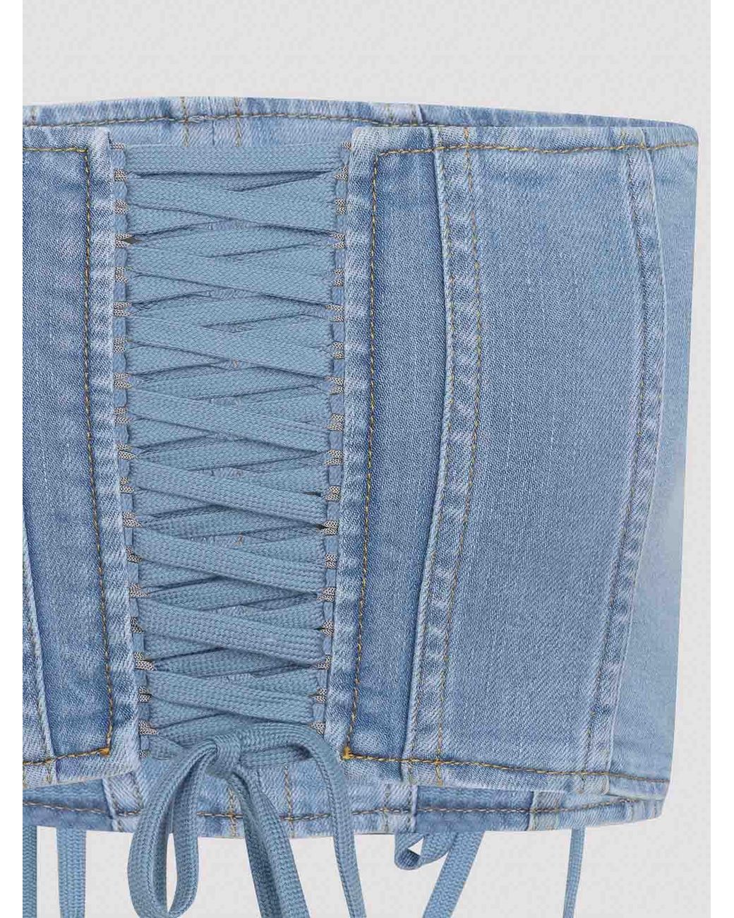 Elisabetta Franchi Blue Corset Top